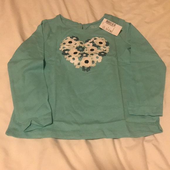 The Children's Place Other - 🌸 Girls Glitter/Tulle Flower Heart Tee - TCP